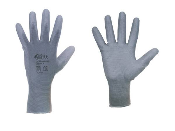 SHENZHEN, Mech. Schutzhandschuh, Nylon, Gr.8 PU-Beschichtung, grau,