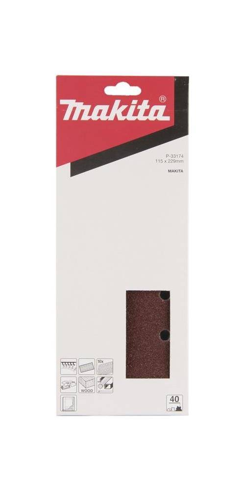 makita Schleifpapier P-33174 B115xL232mm Krnung 40 rot Klett gelocht