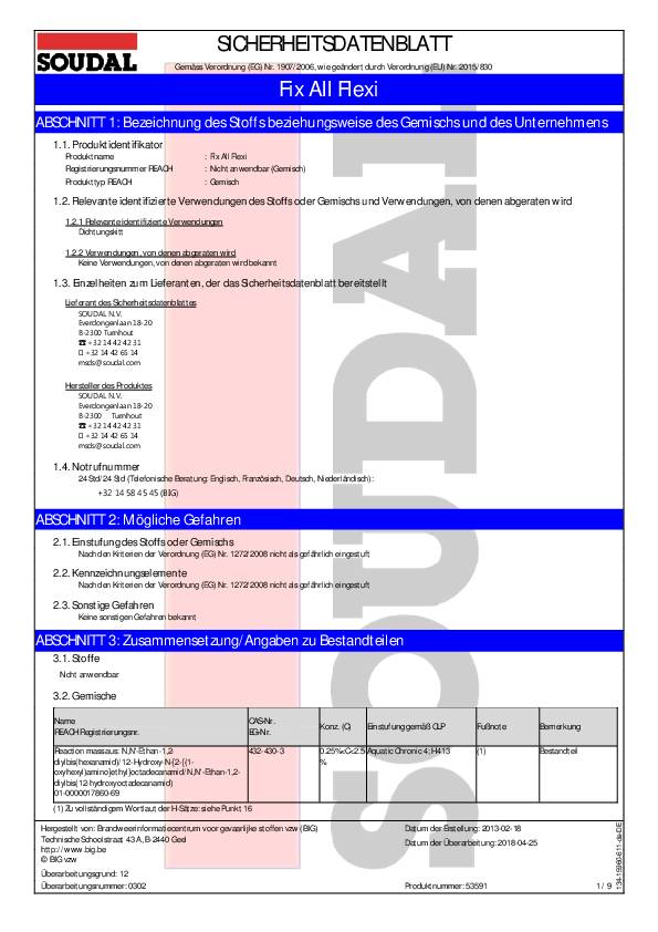 Kleb- u.Dichtstoff Fix All Flexi weiß 470g Kartusche SOUDAL