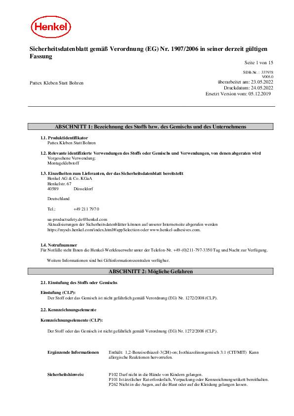 Montagekleber Kleben statt Bohren weiß 400g Kartusche PATTEX