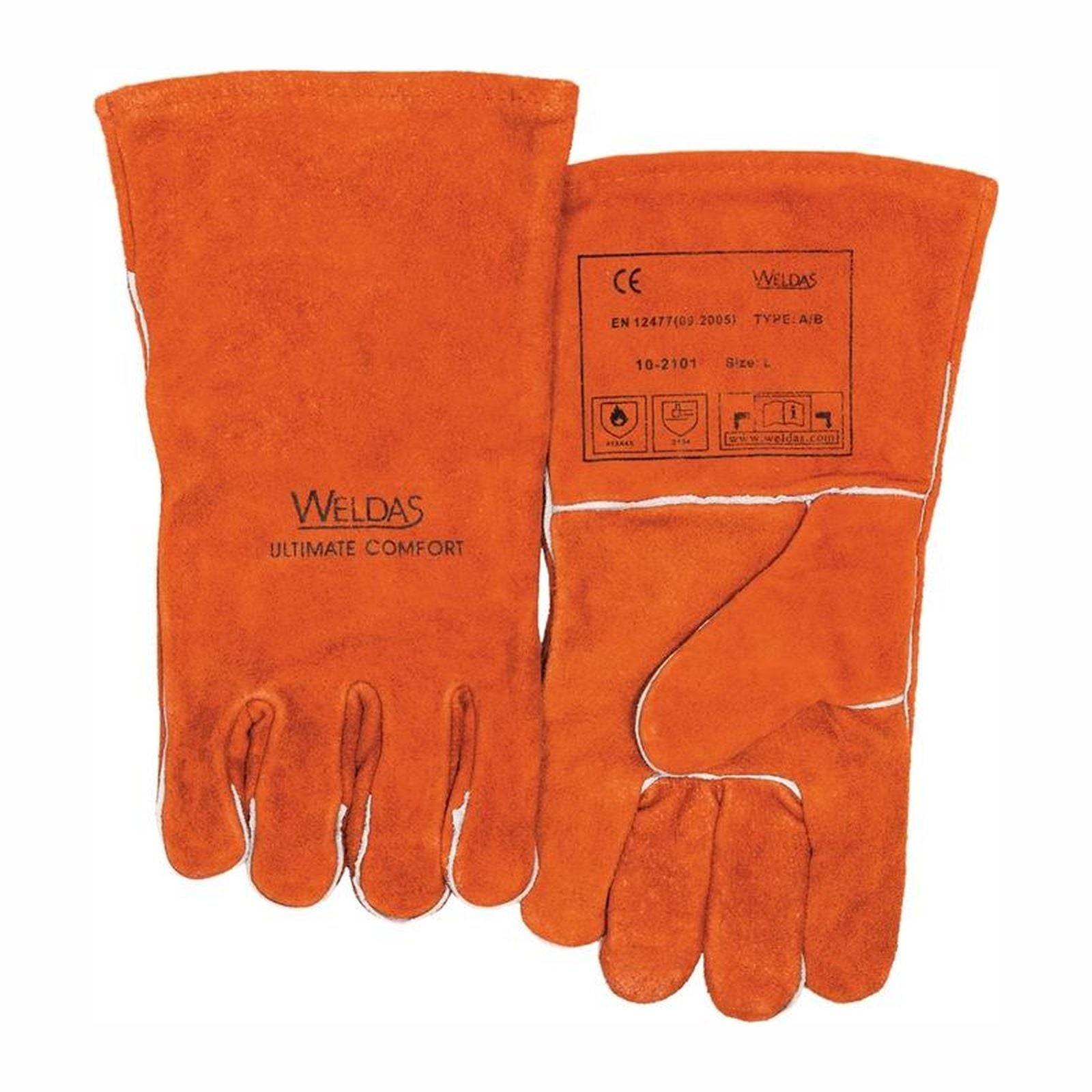 Weldas Schweißerhandschuhe rot EN 388 EN 12477 PSA II Gr. L (9) - 10-2101-L
