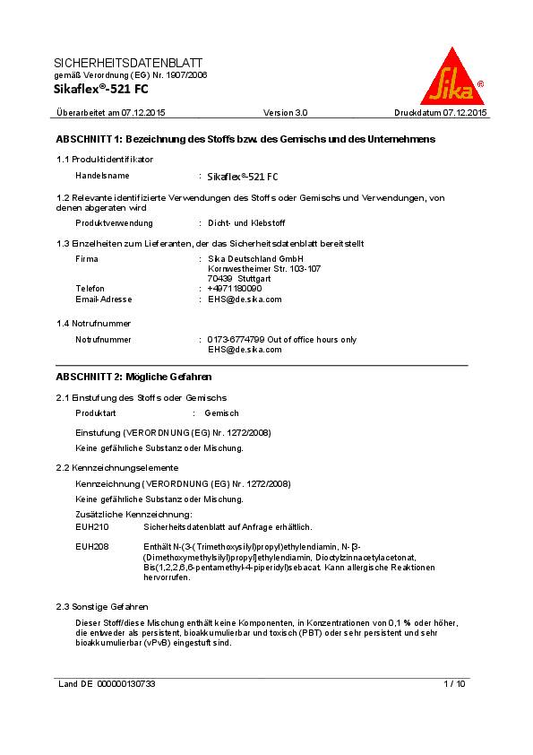 Sikaflex-521 UV weiss 300ml Kartusche
