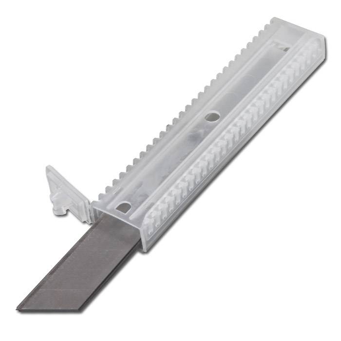 Cutter-Klingen - Nr. 0-11-300 - Klingenbreite 9 mm - Länge x Stärke 85 x 0,43 mm - Stanley - 10 Stück im Spender auf SB-Karte - 12 Sollbruchstellen