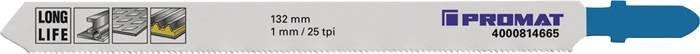 Stichsägeblatt Gesamt-L.132mm Zahnt.1mm BIM 5 St./Karte PROMAT