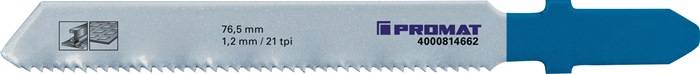 Stichsägeblatt Gesamt-L.76,5mm Zahnt.1,2mm HSS 5 St./Karte PROMAT