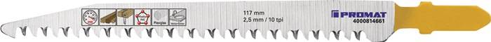 Stichsägeblatt Gesamt-L.117mm Zahnt.2,5mm HCS 5 St./Karte PROMAT