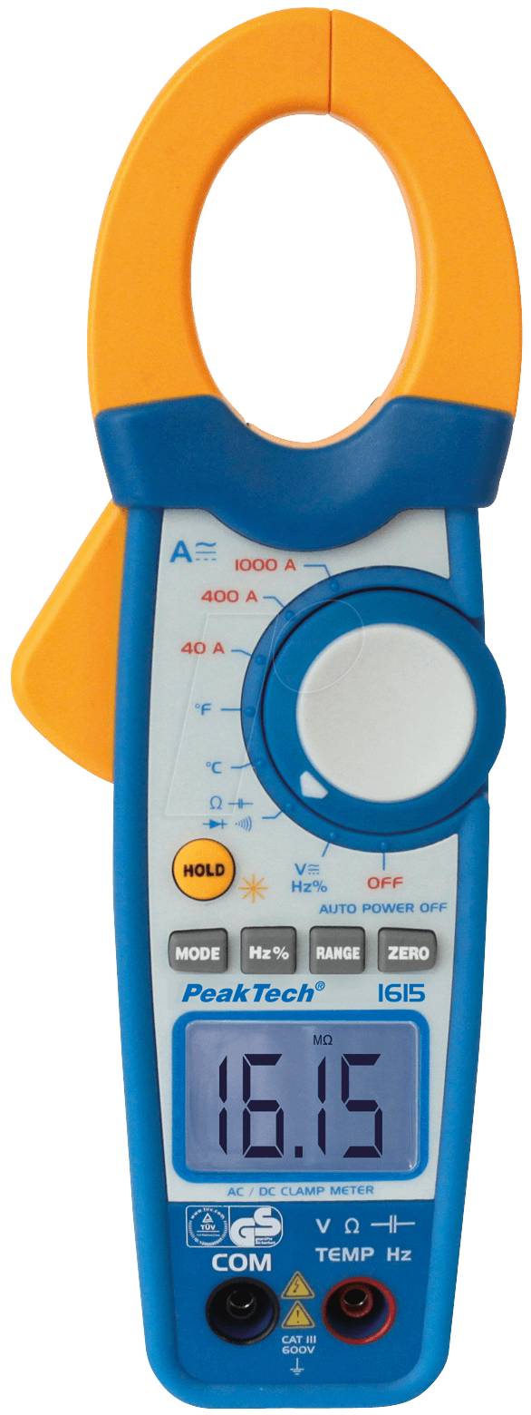 PeakTech Stromzange, 1000 AAC, 1000 ADC, RMS (PeakTech 1615)