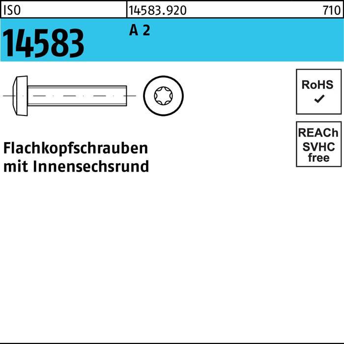 Flachkopfschraube ISO 14583 ISR M6x 8 A 2 200 Stück