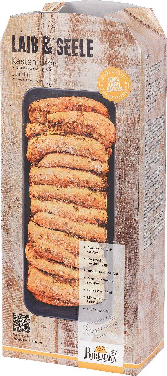 RBV Birkmann 210202, Brotform, Rechteckig, Flache Oberfläche, Schwarz, 300 mm, 1 Stück(e)