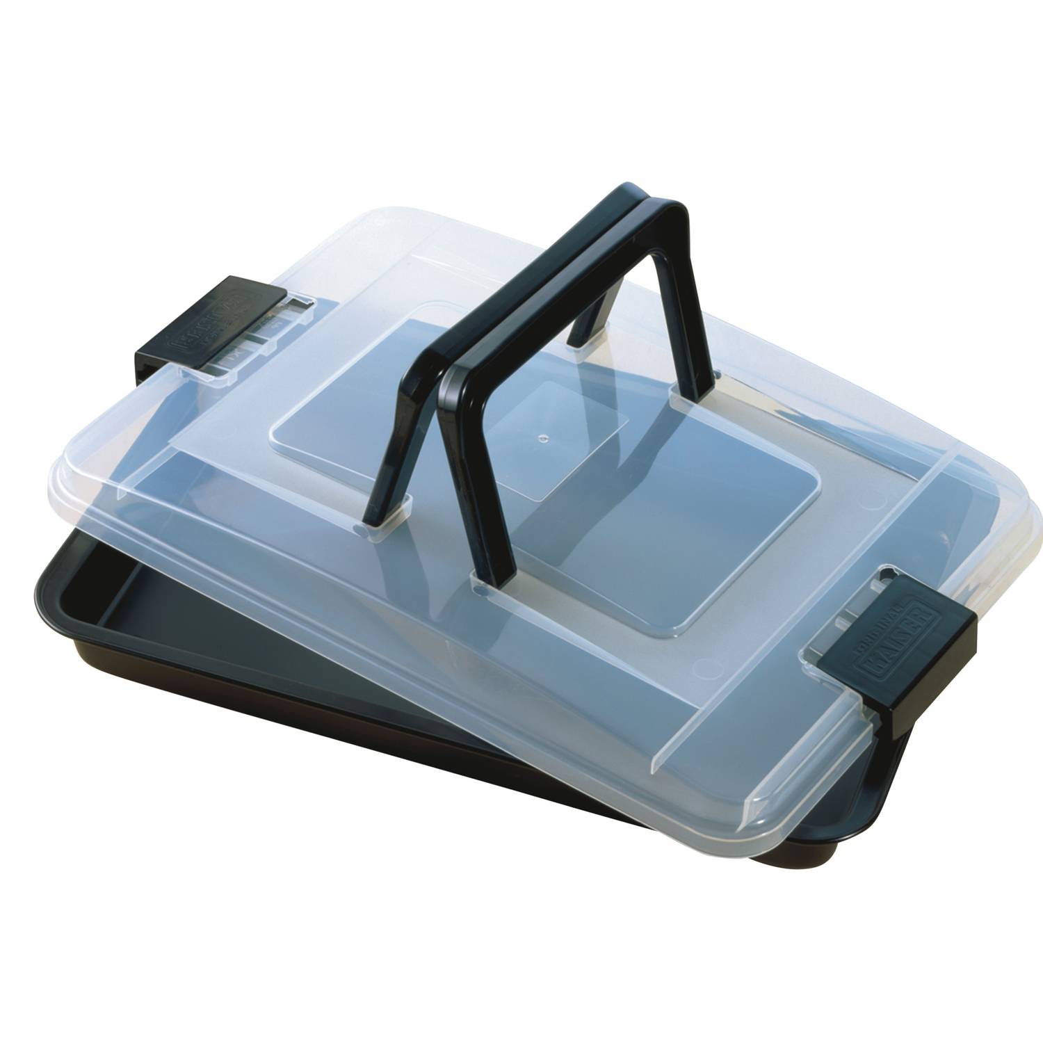 Kaiser 750002 Brat- und Backform mit Kunststoff-Haube, 42 x 29 x (4 / 7) cm, schwarz/transparent