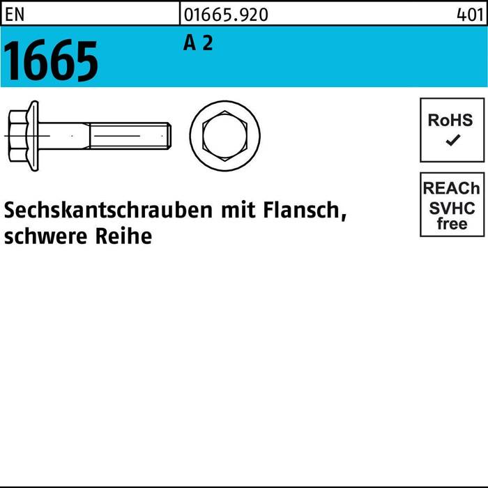 Sechskantschraube EN 1665 Flansch M8x 40 A 2 200 Stück