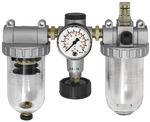 Riegler Wartungseinheit 3-tlg. »Standard« mit Polycarbonatbehälter, BG 3, G 1, Eingangsdruck max. 16 bar, Regelbereich 0,5 - 10 bar<br>Dreiteilige