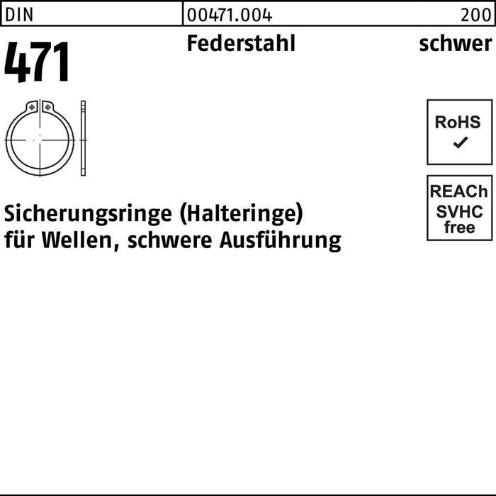 Sicherungsring DIN 471 55x 3 Federstahl schwere Ausf. 50 Stück