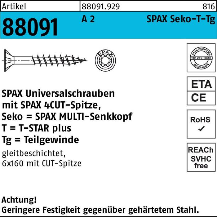 Schraube R 88091 SEKO T-STAR TG 4x 45/30-T20 A 2 200 Stück SPAX