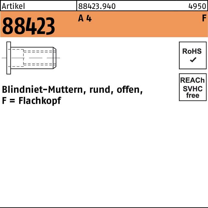 Blindnietmutter R 88423 FLAKO M6/3,0 - 5,5 A 4 250 Stück