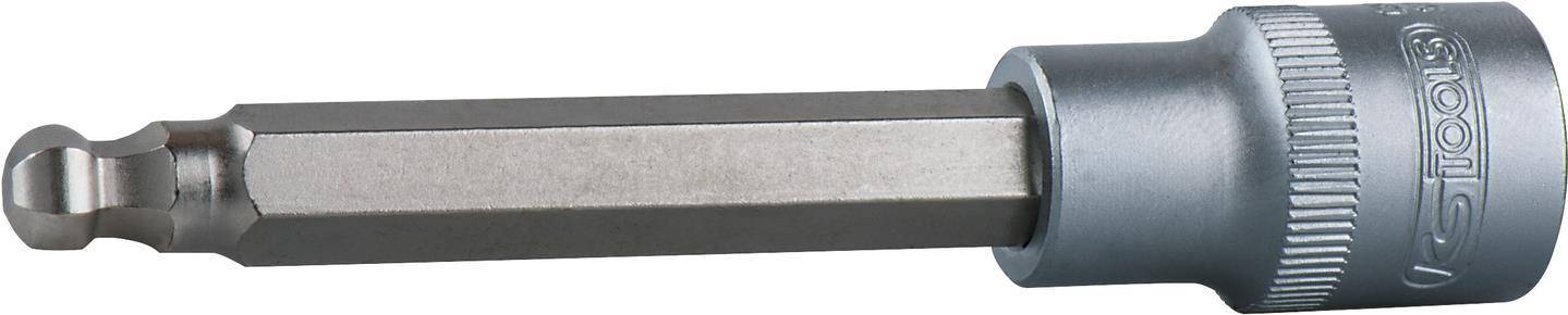 KS TOOLS Werkzeuge-Maschinen GmbH 1/2'' Bit-Stecknuss Innensechskant mit Kugelkopf, lang, 7mm (911.1657)