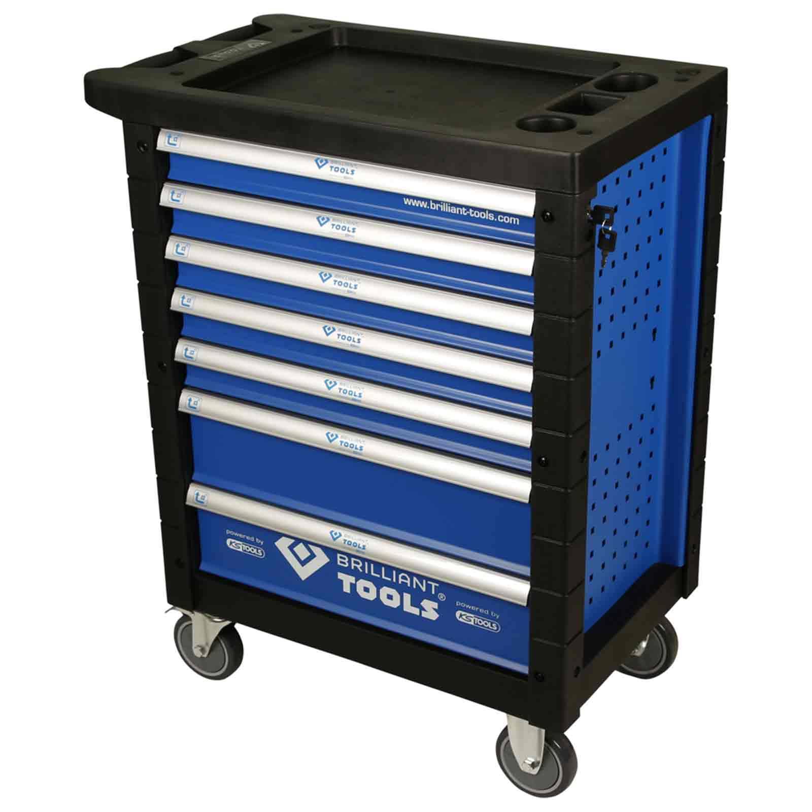 BRILLIANT TOOLS Werkstattwagen mit 7 Schubladen leer