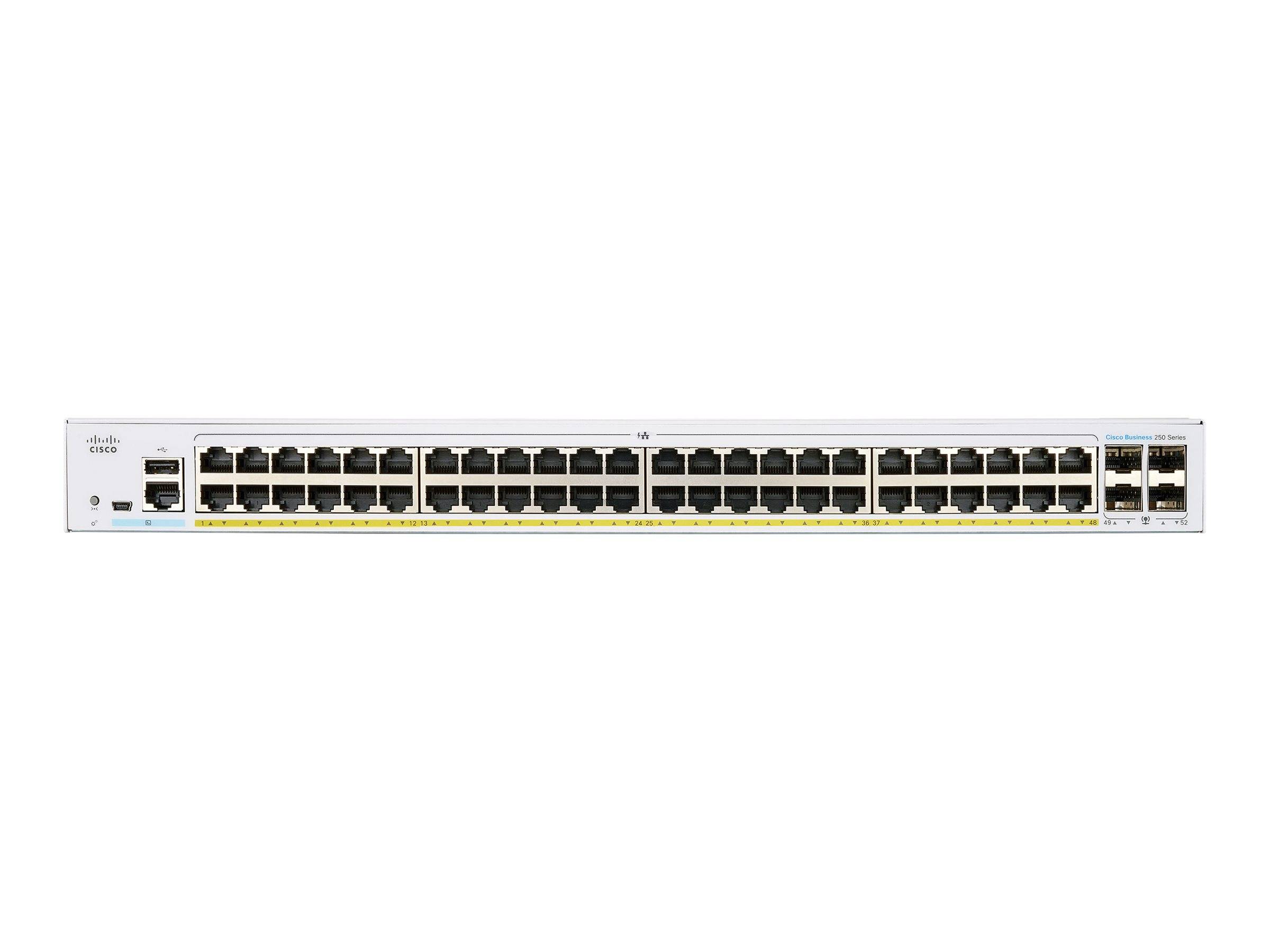Cisco Business 250 Series CBS250-48P-4X - Switch - L3 - Smart - 48 x 10/100/1000 (PoE+)