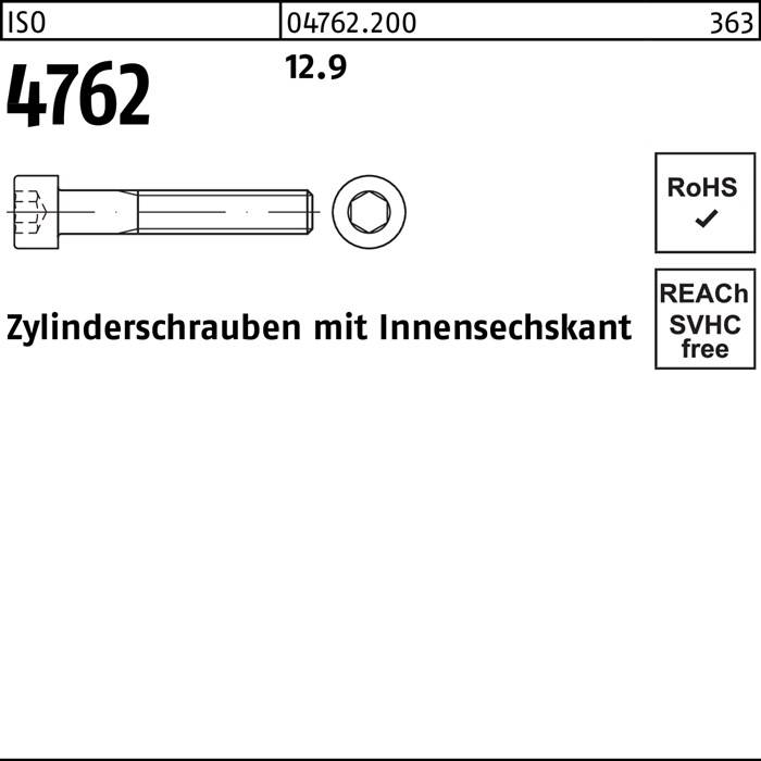 Zylinderschraube ISO 4762 Innen-6kt M30x 220 12.9 1 Stück