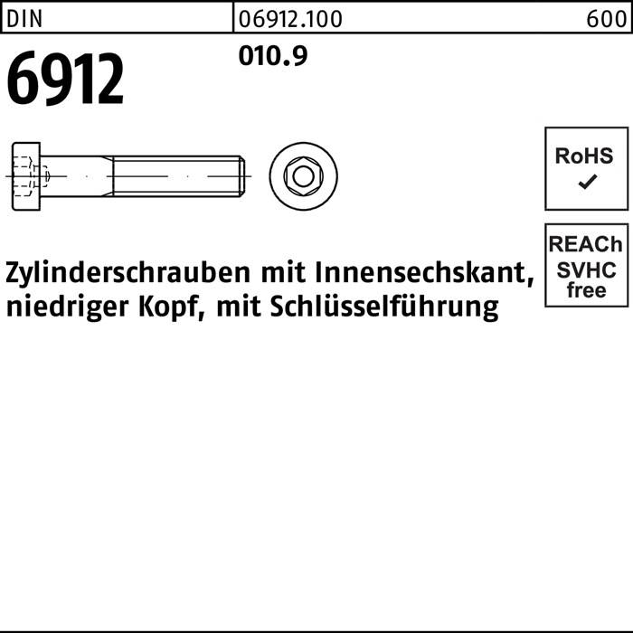 Zylinderschraube DIN 6912 Innen-6kt M8x 35 010.9 200 Stück
