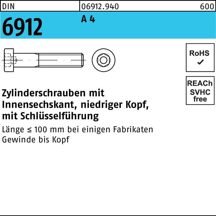 Zylinderschraube DIN 6912 Innen-6kt M5x 20 A 4 100 Stück