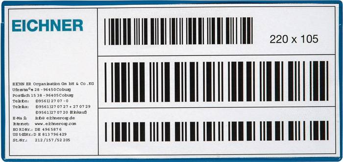 Etikettentasche B220xH105mm magn.10St./Pack EICHNER