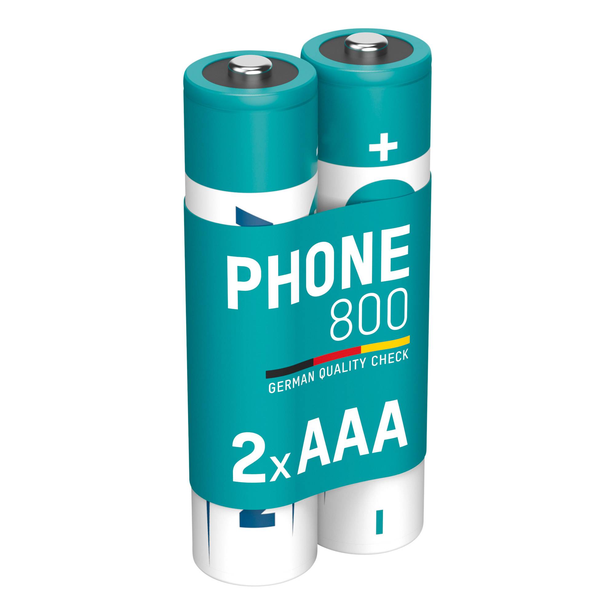 Zwei AA-Batterien in einer blaugrünen 