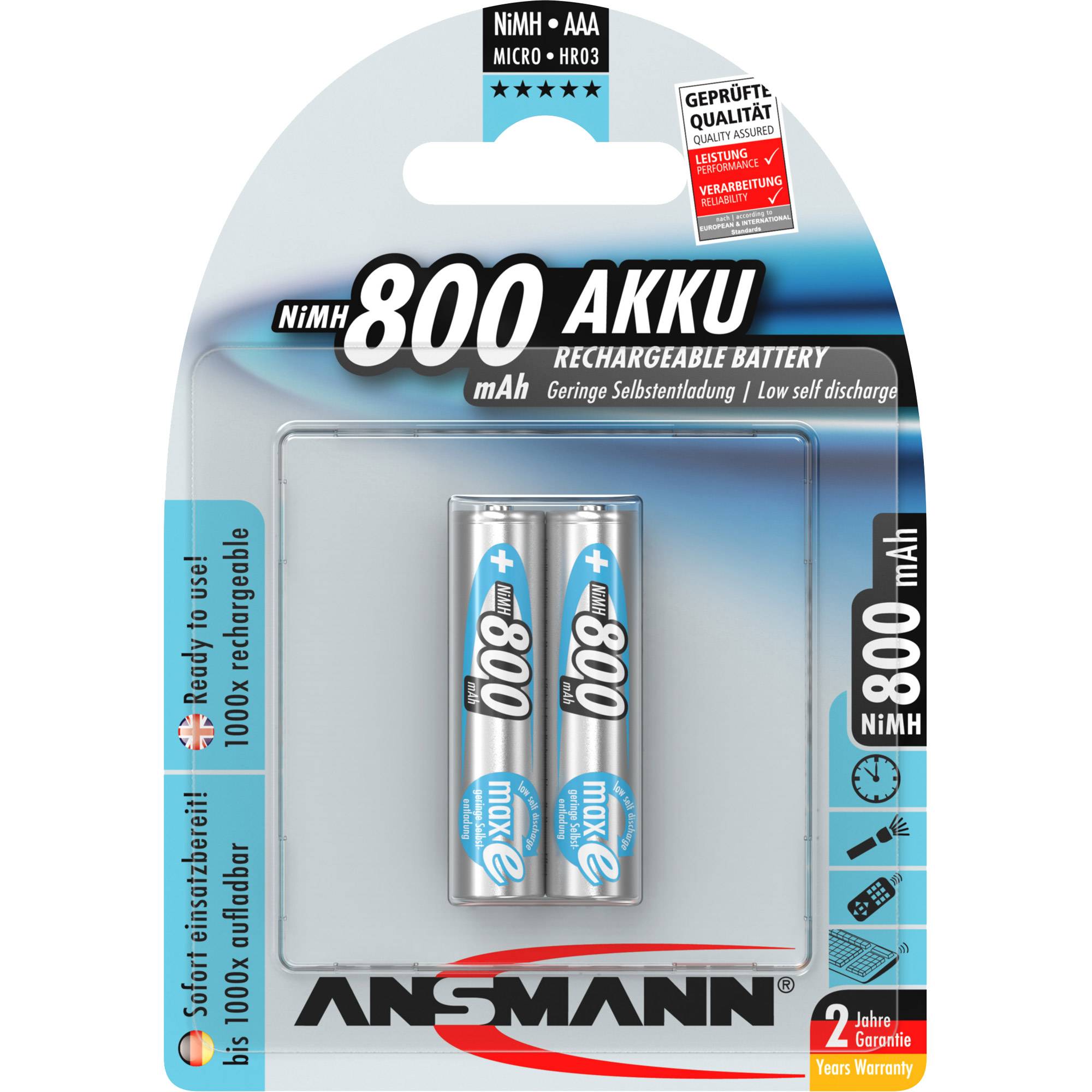ANSMANN maxE - Batterie 2 x AAA - NiMH - (wiederaufladbar)