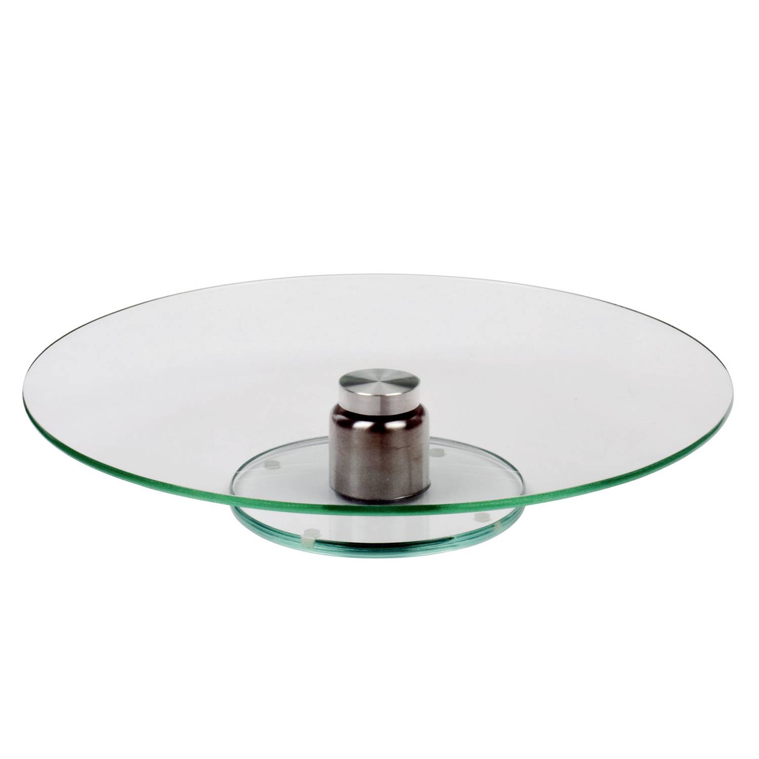 LEONARDO 044064 Turn Tortenplatte mit Edelstahlfuß, drehbar, Ø 33 x 5,5 cm, silber