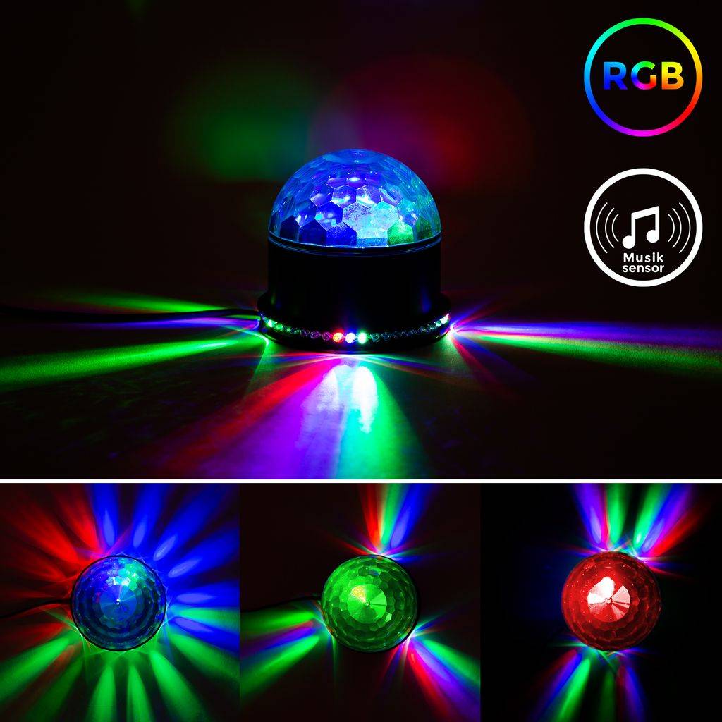 LED Discolicht Partyleuchte DJ-Licht RGB Tischlampe Lichteffekte Rotierend 180°