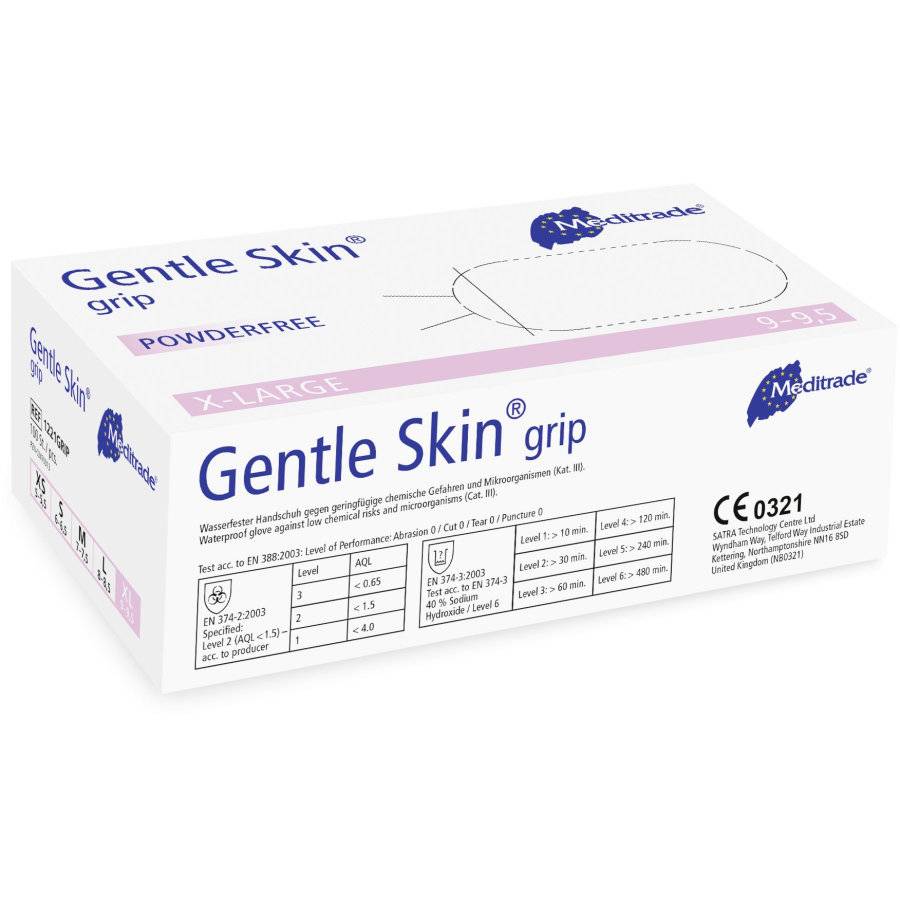 Meditrade Gentle Skin Grip Latex Untersuchungshandschuh naturweiß Größe M 100 St.