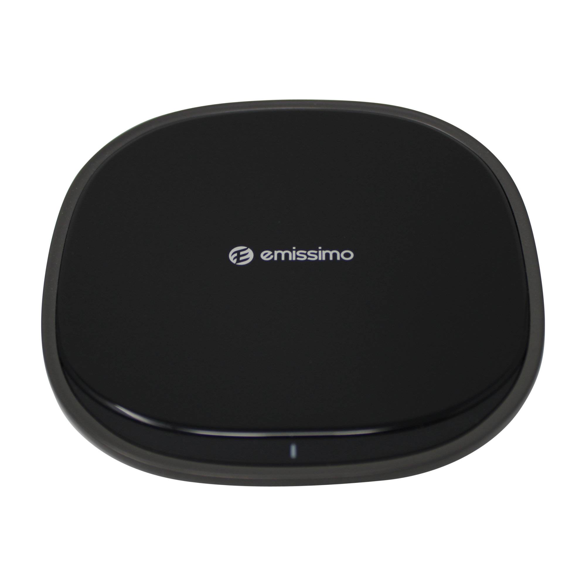 emissimo QI Ladegerät 15W Wireless Charger Kabelloses Ladeset - Qi-zertifiziert Glas/Zinklegierung