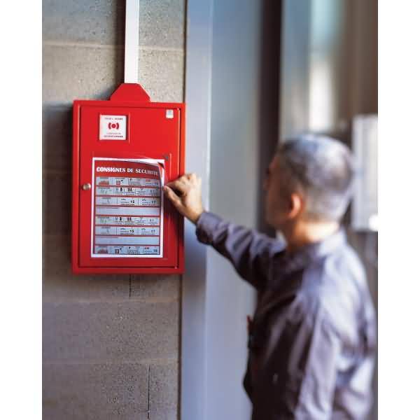 Sichtrahmen Kang easy clic A4 selbsthaftend mit Magnetverschluss rot5 Stück