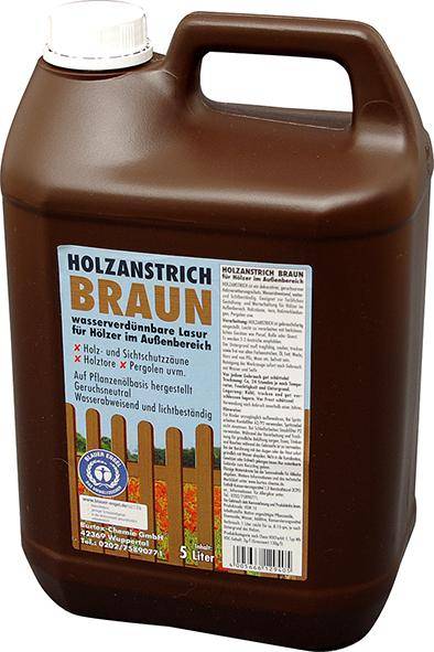 Holzanstrich 5 l, braun Kunststoff-Kanister