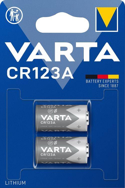 VARTA Batterie, Lithium, CR 123A, 3,0 V, 1430 mAh, 2-er Pack