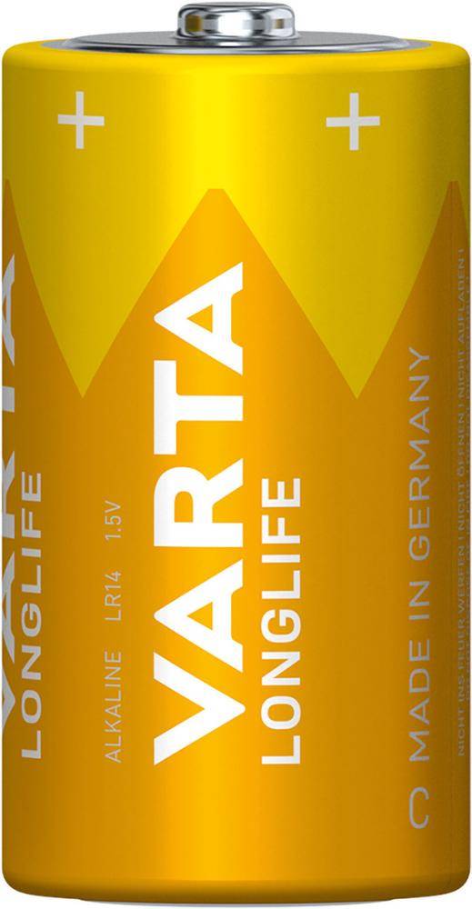 Gelbe AA-Batterie mit der Aufschrift „VARTA LONG LIFE