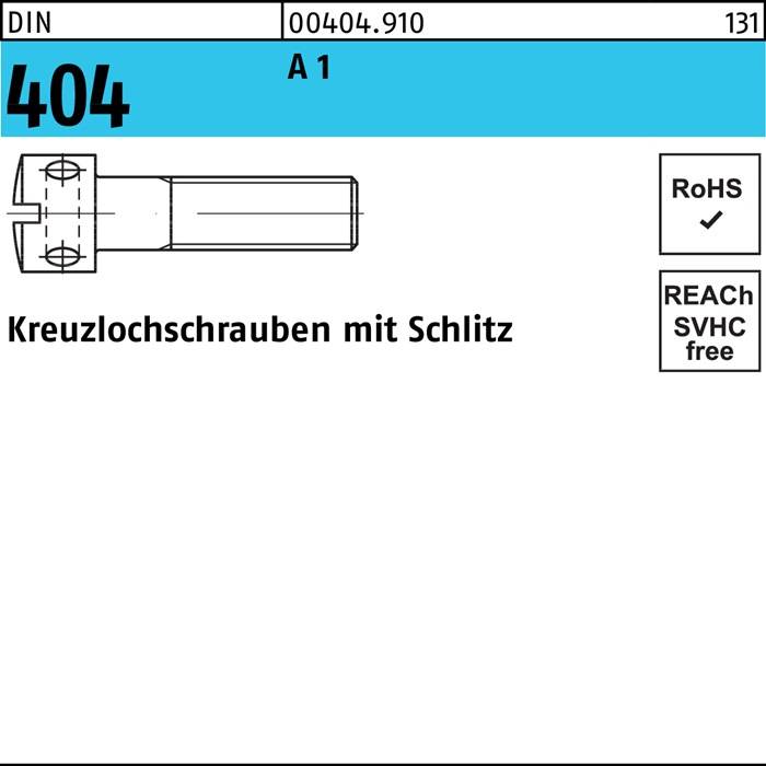 Kreuzlochschraube DIN 404 Schlitz M4x 10 A 1 100 Stück