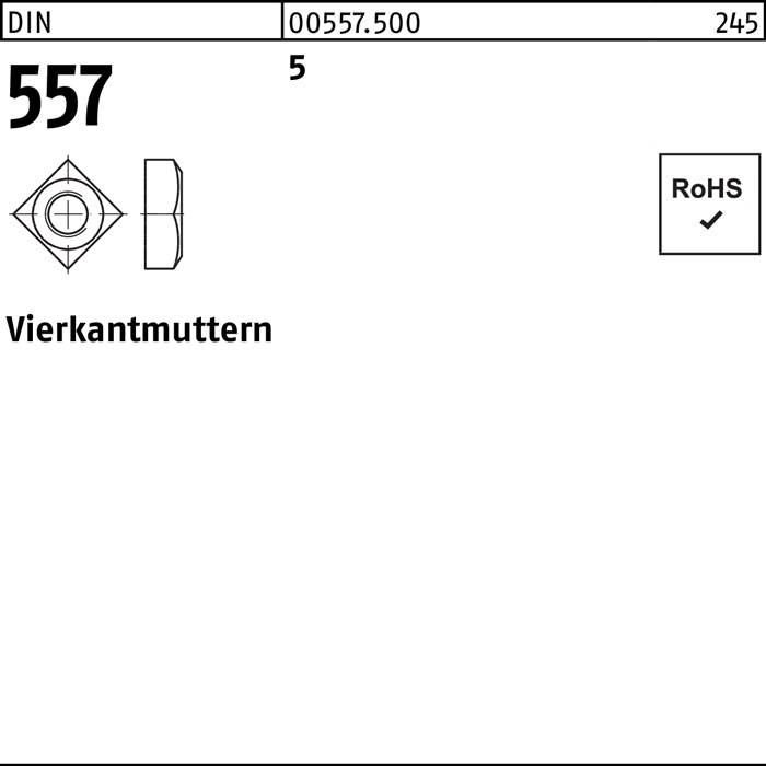Vierkantmutter DIN 557 M10 SW 17 5 100 Stück