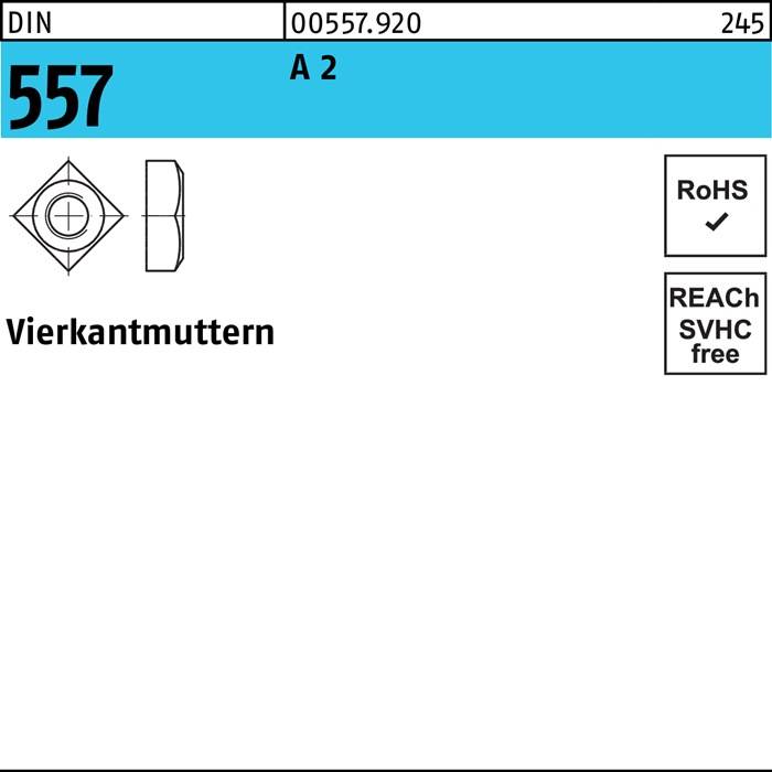 Vierkantmutter DIN 557 M6 A 2 100 Stück