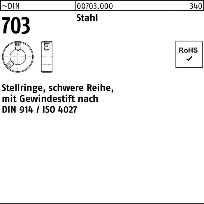 Stellring DIN 703 Gewindestift 60x 100x 28 Stahl schwere Reihe 1 Stück