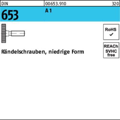 Rändelschraube DIN 653 niedrige FormM4x 10 A 1 10 Stück