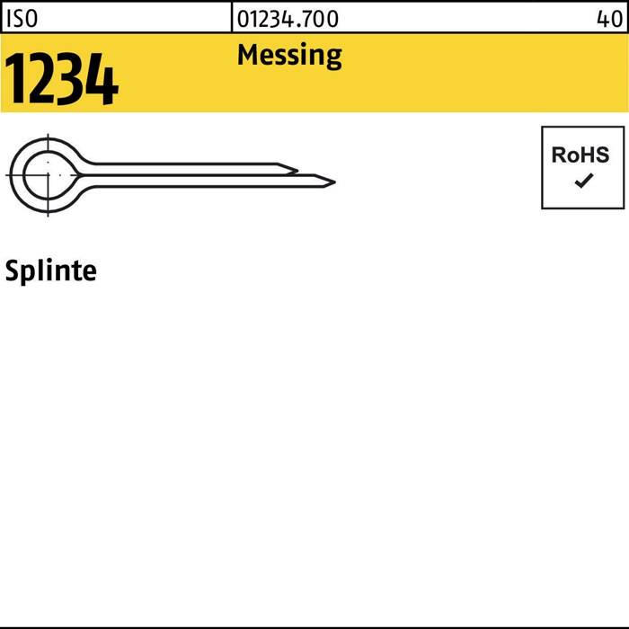 Splinte ISO 1234 6,3x 63 Messing 50 Stück