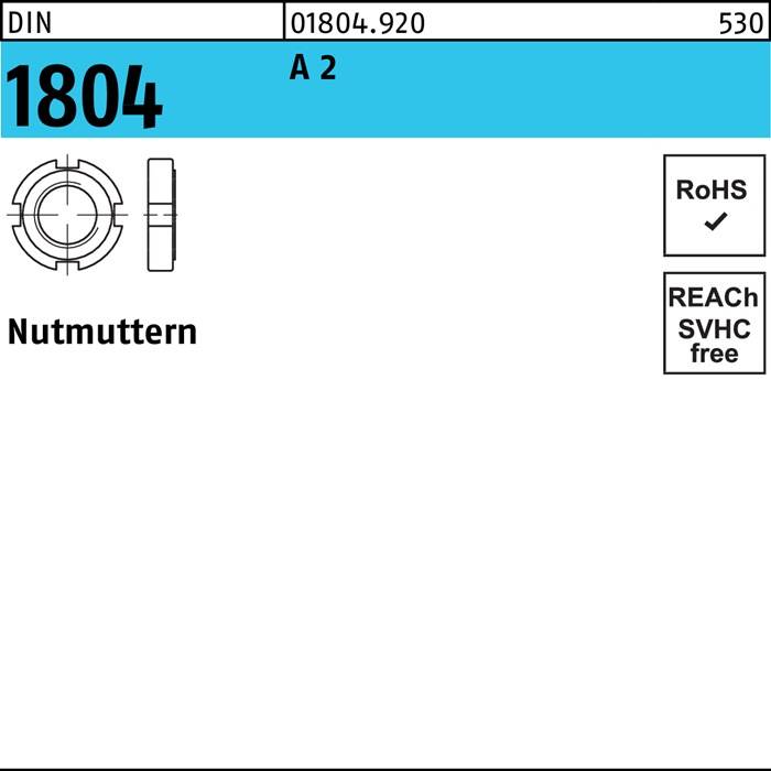 Nutmutter DIN 1804 M20x 1,5 A 2 1 Stück