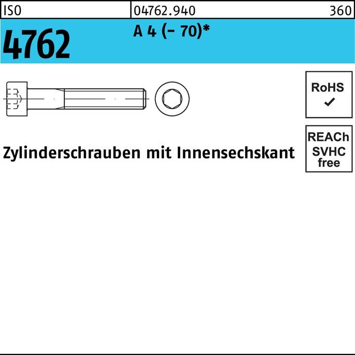Zylinderschraube ISO 4762 Innen-6kt M16x 75 A 4 (- 70) 1 Stück