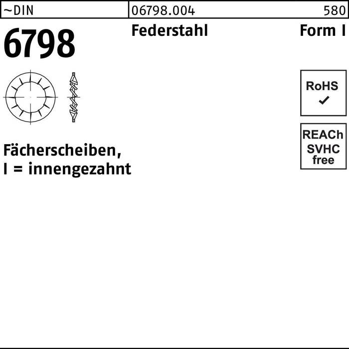 Fächerscheiben, 1 = innen gezahnt