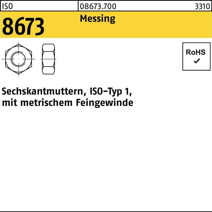 Sechskantmutter ISO 8673 M8x 1 Messing 100 Stück