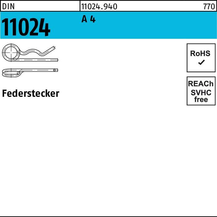 Federstecker DIN 11024 3,2/11,3-14 A 4 25 Stück