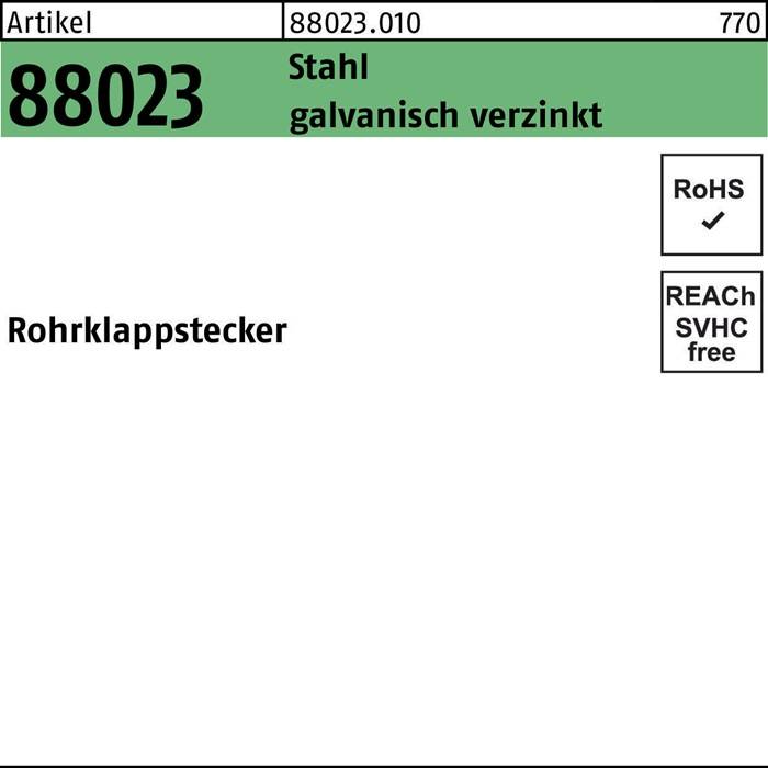 Rohrklappstecker R 88023 8x 40x 22 Stahl galv.verz. 50 Stück