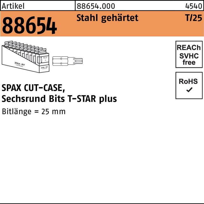Bit R 88654 T-Star Plus SW 1/4x25 T 10 Stahl gehärtet 50 Stück SPAX