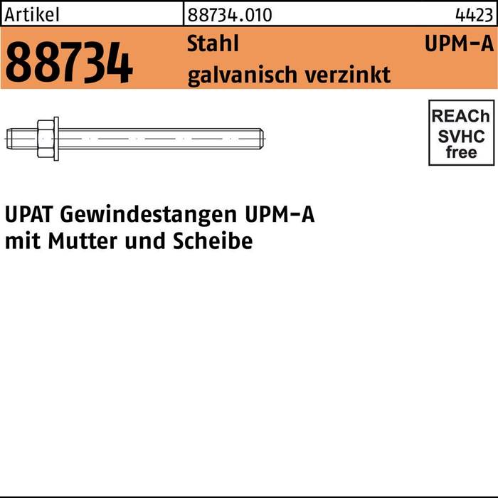 Ankerstange R 88734 UPM-A M16/130 Stahl galv.verz. 10 Stück UPAT